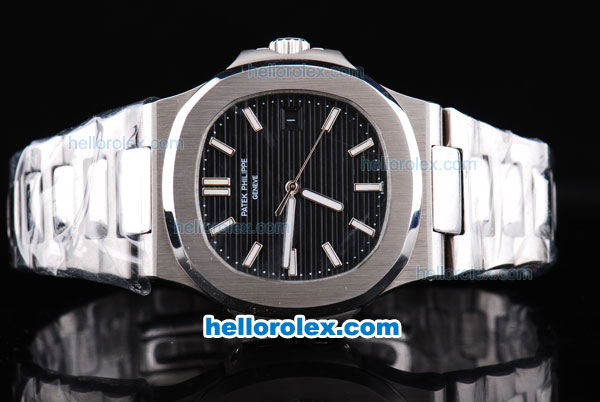 Patek Philippe Geneve Nautilus Automatic SScase with Black Dial and SSband - Click Image to Close